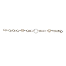Load image into Gallery viewer, Double Pearl &amp; Crystal Ring Chain Link Bracelet

