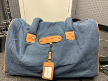 Load image into Gallery viewer, Denim Weekender Duffle Travel Bag  By Joan &amp; David
