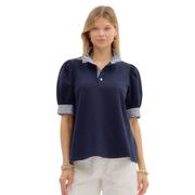 Load image into Gallery viewer, Sailor's Skies Short Sleeve Blouse
