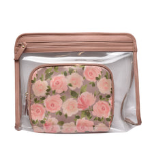 Load image into Gallery viewer, 2 Piece Clear &amp; Floral Cosmetic Case
