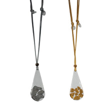 Load image into Gallery viewer, Clear Teardrop with Flakes Resin Necklace
