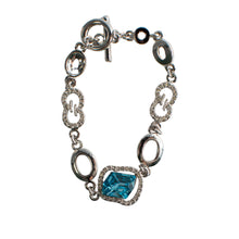 Load image into Gallery viewer, Blue Infinity Swarovski Charm Bracelet
