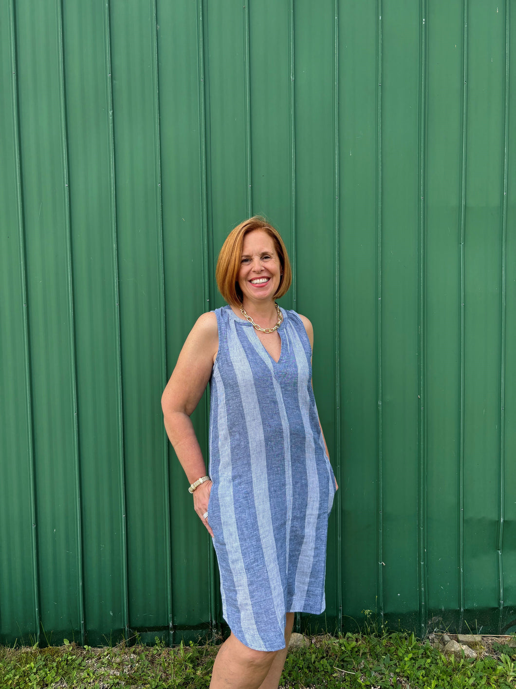 Southern Comfort V Neck Sleeveless Dress