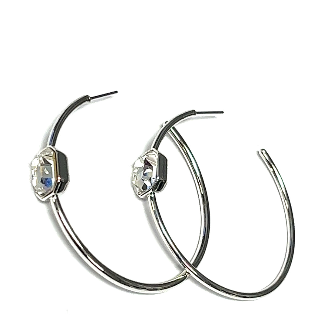 Gem Set Hoop Earrings