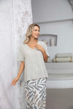 Load image into Gallery viewer, That Classy V Neck Short Sleeve High Low Linen Top
