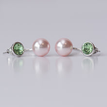 Load image into Gallery viewer, Peek A Boo Pearl Reverse Half Hoop Earrings
