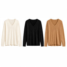 Load image into Gallery viewer, Soft V-Neck Reverse Seam Sweater (Long-Sleeve)
