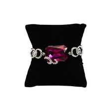 Load image into Gallery viewer, Pink Emerald-Cut Swarovski Charm Bracelet
