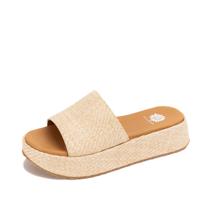 Summer Dreams Weaved Raffia Flatform Sandal by Yellow Box