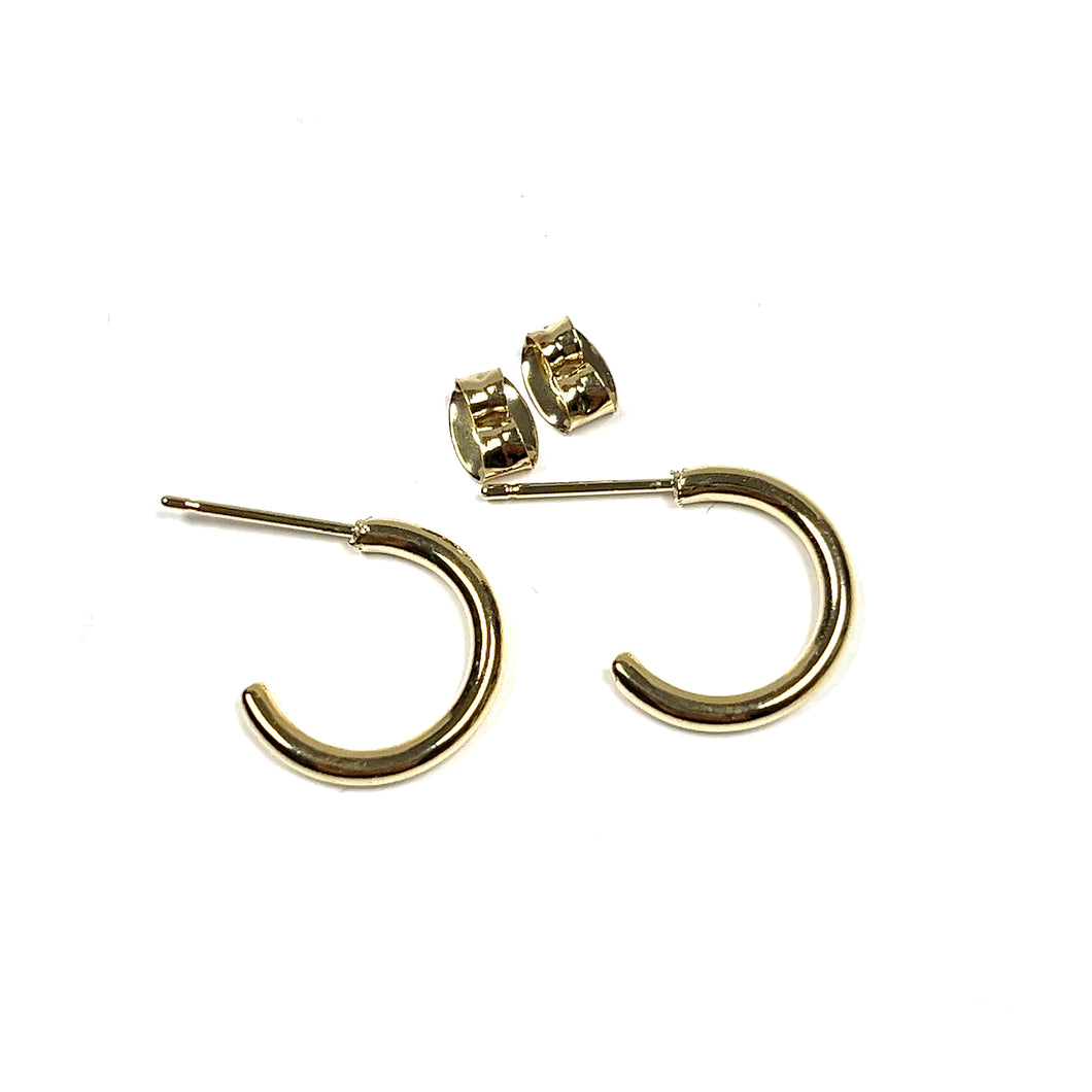Classic Post Back Half Hoops Earrings