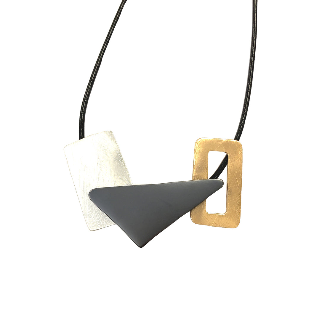 Triangle Stuck In The Middle Short Necklace