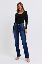 Load image into Gallery viewer, Dark Denim Straight Mid Rise Jeans by Judy Blue
