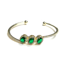 Load image into Gallery viewer, Lilibeth Oval Crystal Cuff Bangle
