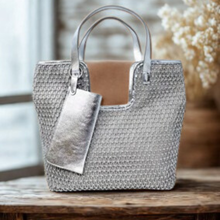 Load image into Gallery viewer, Summer Love Silver Metallic Handbag
