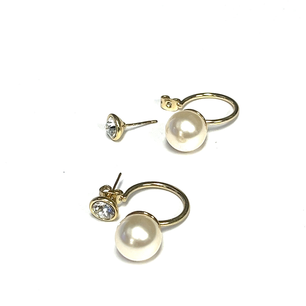 Glitz and Pearl Half Hoops