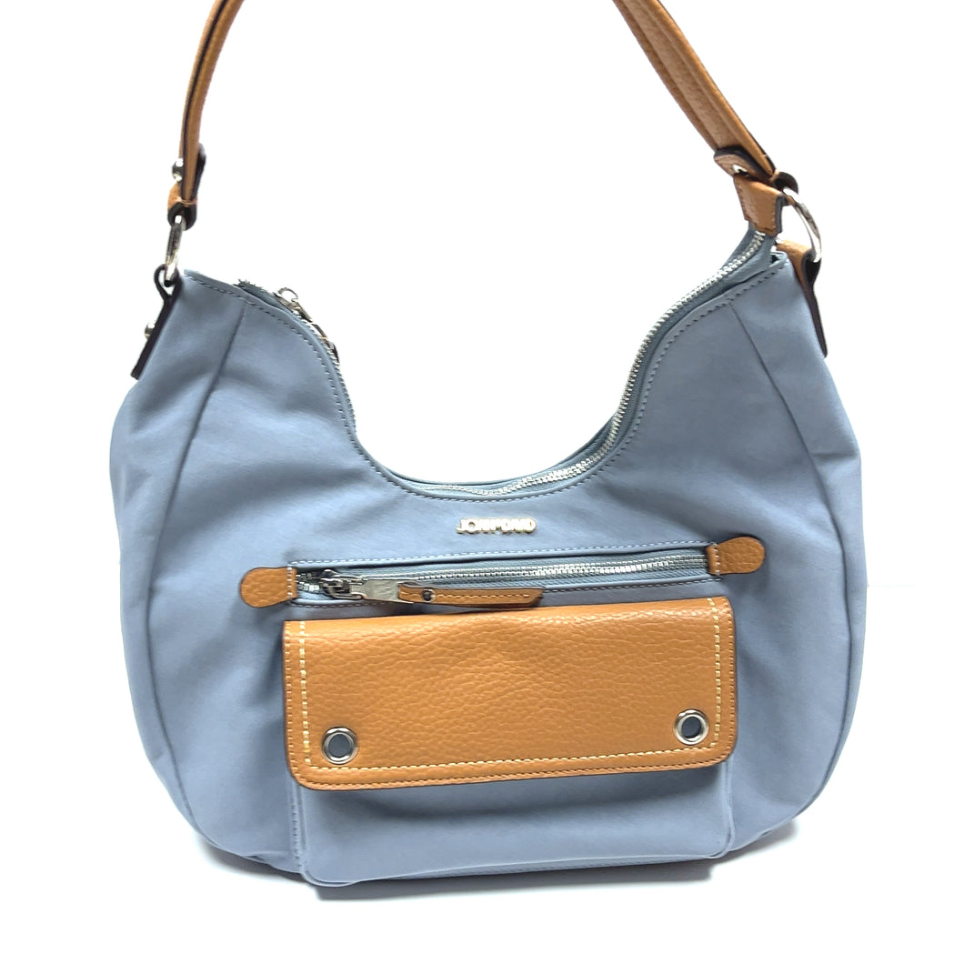 Tan and Ice Blue Handbag