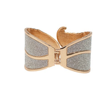 Load image into Gallery viewer, Shimmer Leaf Hinged Cuff Bracelet
