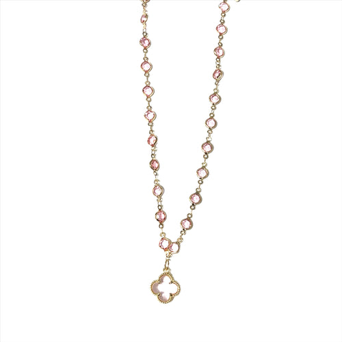 Crystals By The Yards Fleurette Pendent Short Necklace