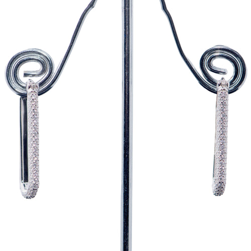 Sterling Silver Paper Link Hoop Earrings