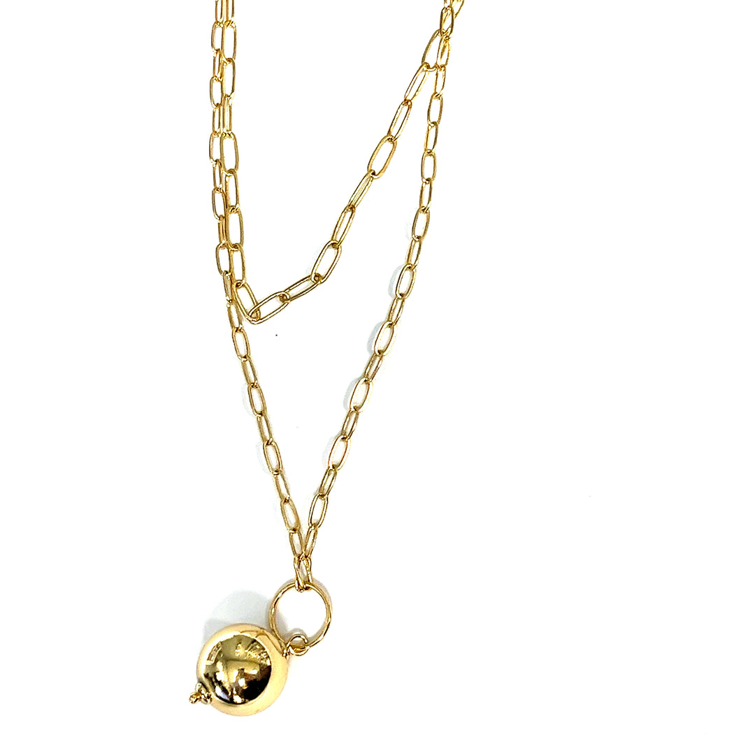 Ball ad Chain Layered Necklace