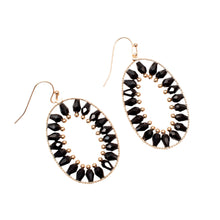 Load image into Gallery viewer, Oval Beaded Dangle Earrings
