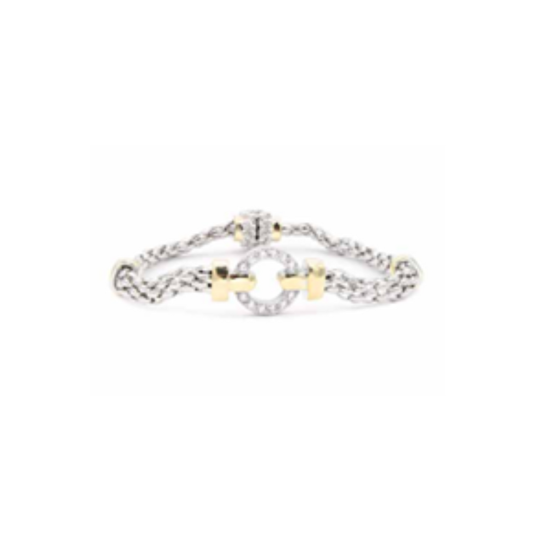 Centre Circle Two Tone Magnetic Closure Bracelet