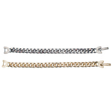 Load image into Gallery viewer, Making A Connection Polished Curb Bracelet with Cubic Zirconia Clasp
