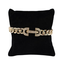 Load image into Gallery viewer, Making A Connection Polished Curb Bracelet with Cubic Zirconia Clasp
