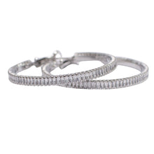 Load image into Gallery viewer, Round Edge Sparkle Hoops
