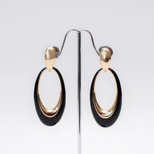 Load image into Gallery viewer, Elongated Oval Dangle Enamel Earrings
