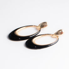 Load image into Gallery viewer, Elongated Oval Dangle Enamel Earrings
