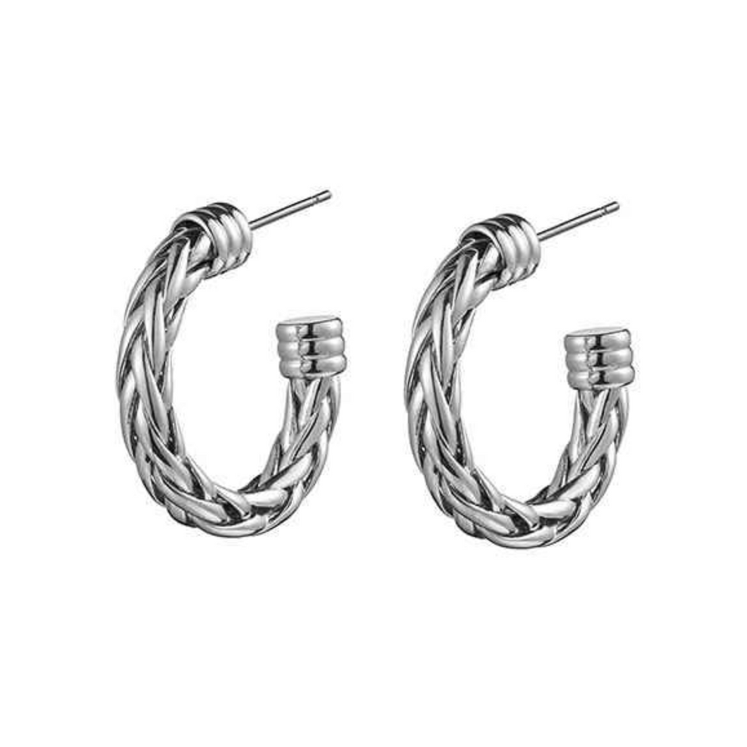 Braided Open Hoop Earrings