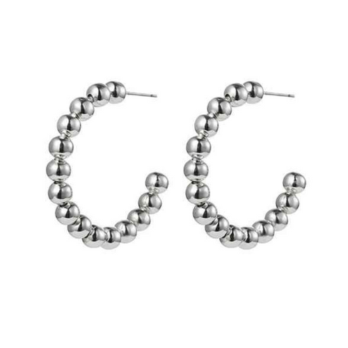 Multi Bubble Ball Open Hoop Earrings