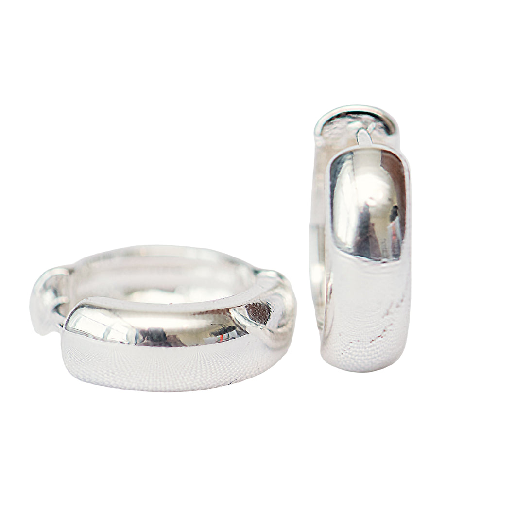 Petite Silver Huggie Earring