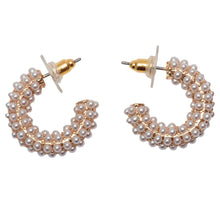 Load image into Gallery viewer, Petite Pearl Open Hoops
