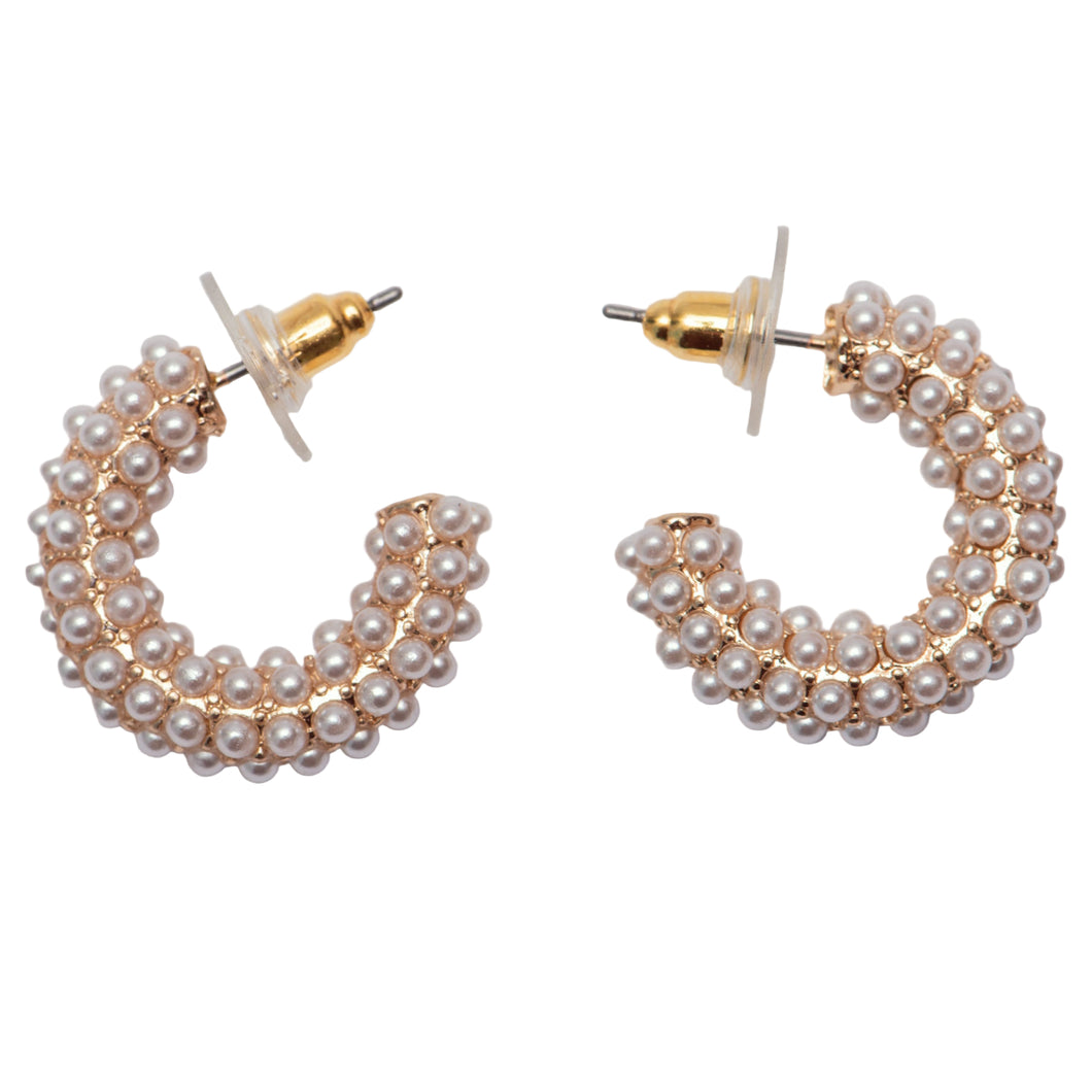 Petite Pearl Open Hoops