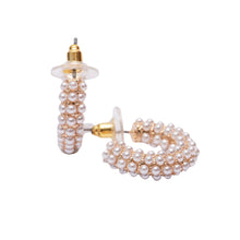 Load image into Gallery viewer, Petite Pearl Open Hoops

