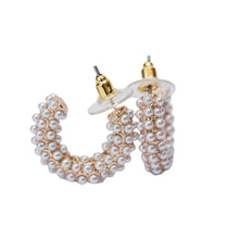 Load image into Gallery viewer, Petite Pearl Open Hoops
