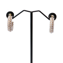 Load image into Gallery viewer, Petite Pearl Open Hoops

