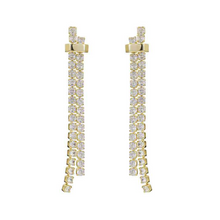 Load image into Gallery viewer, Cascading Diamond CZ Earrings
