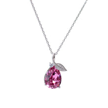 Load image into Gallery viewer, Pink Leaf Swarovski Crystal Necklace
