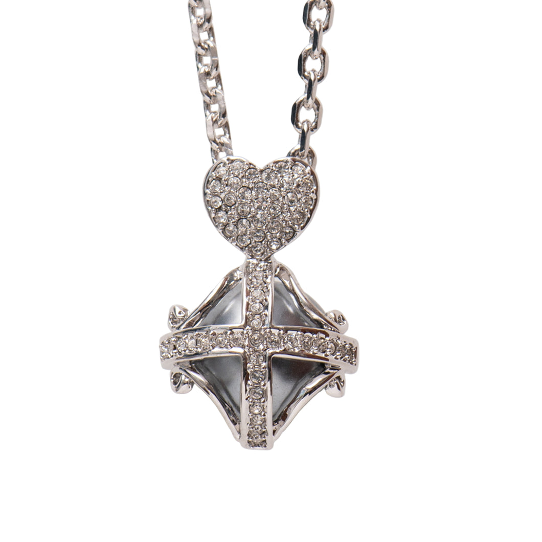 Faithfully Yours Swarovski Crystal and Pearl Necklace