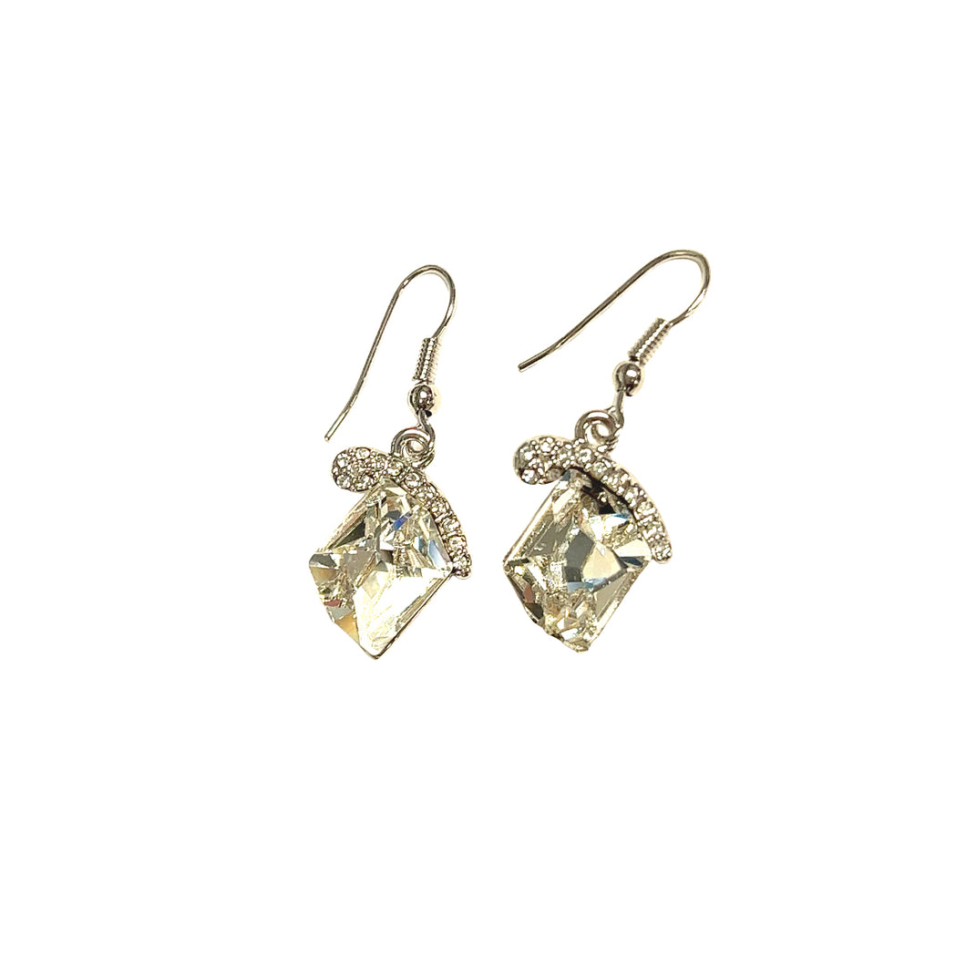 Swarovski Crystal Tilted Rectangle Earrings