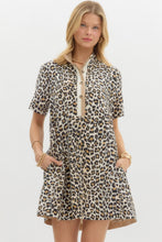 Load image into Gallery viewer, Leopard Print Collared Button Down Mini Dress
