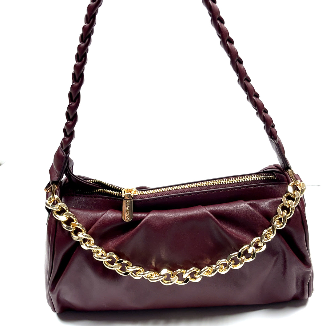 Chain and Braided Crossbody Handbag