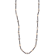 Load image into Gallery viewer, Get Connected Black Tube Bead Long Necklace
