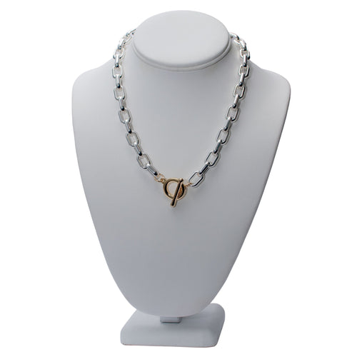 Dual Tone Toggle Necklace