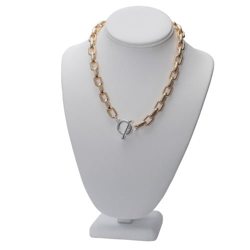 Dual Tone Toggle Necklace