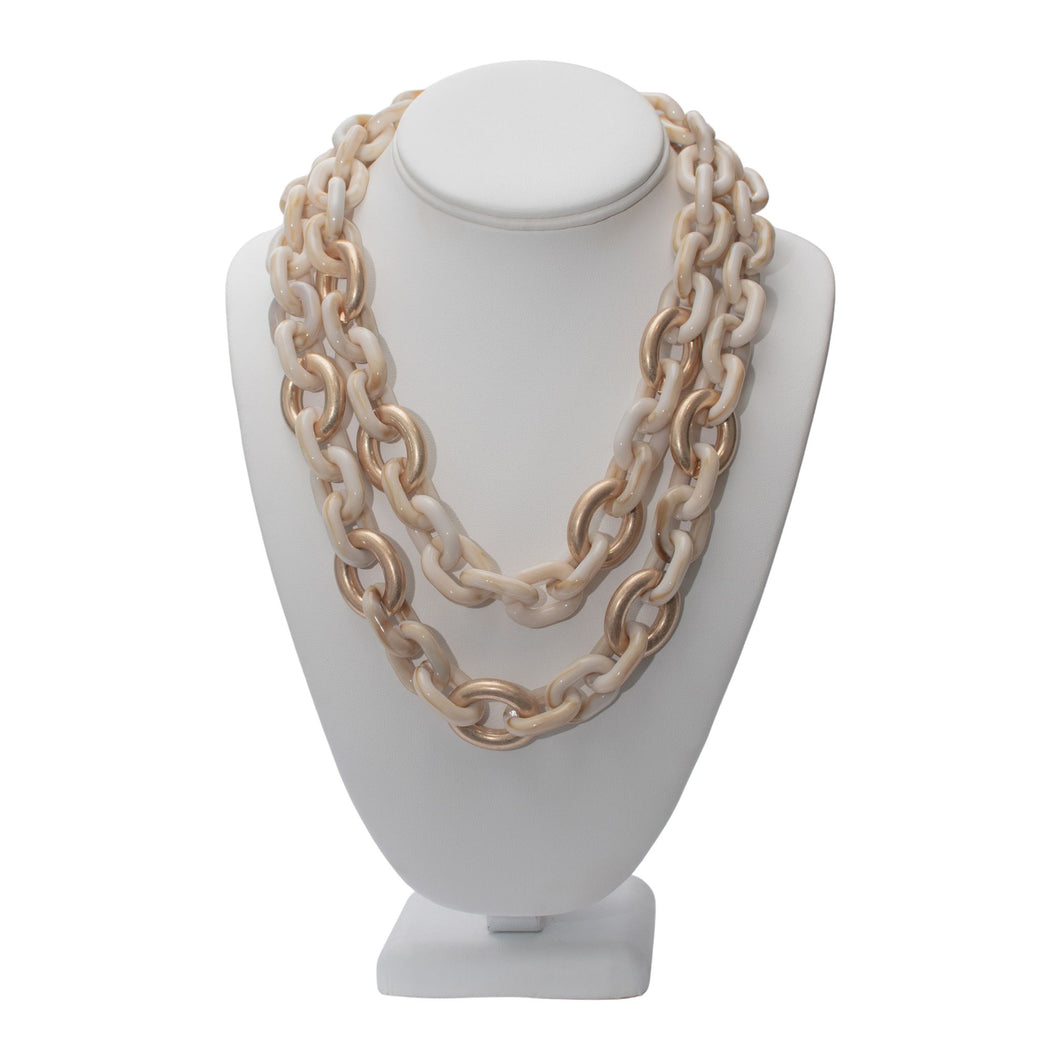 Golden Cream Links Necklace