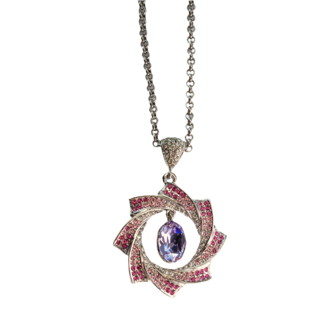 Twirling Swarovski Crystal Necklace
